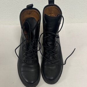 FRYE Black Leather combat boots